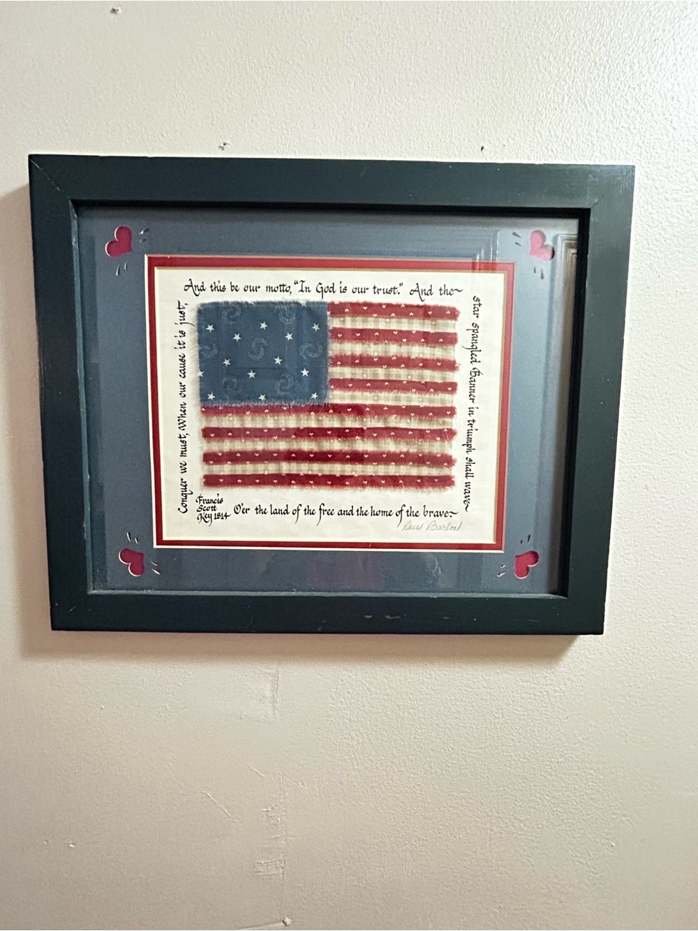 Source Unknown Patriotic American Flag Wall Art - Red, Blue, White